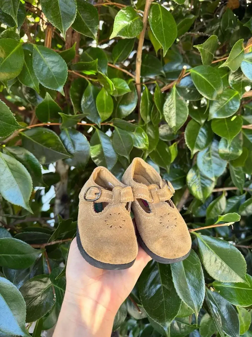 Vintage Healthtex Toddler Suede Mary Jane Shoes with Buckle Closure